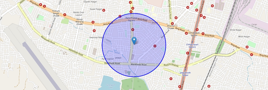 Location Map of Khamla, Nagpur