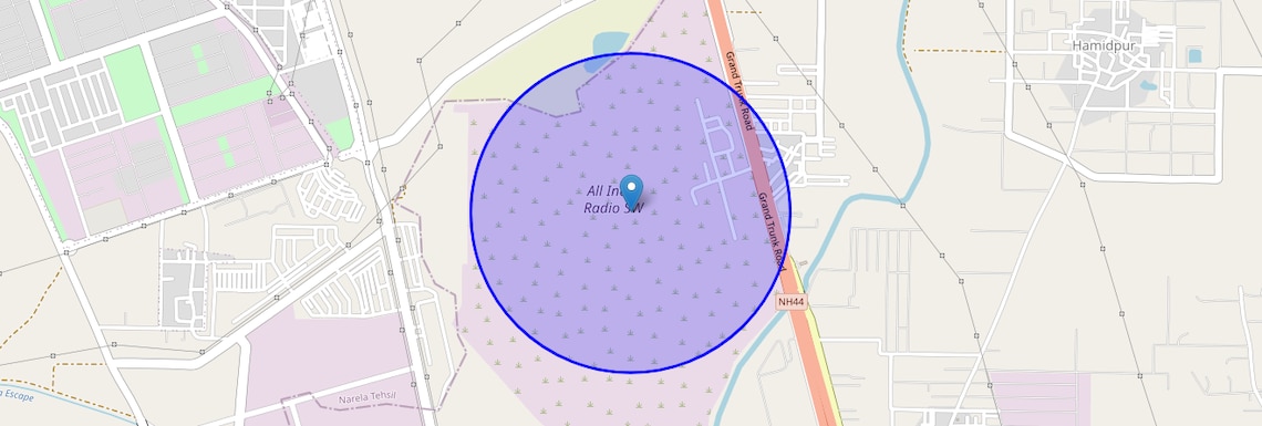 Location Map of Khampur, Delhi