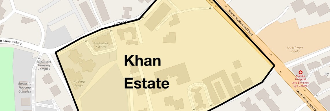 Location Map of Khan Estate, Mumbai