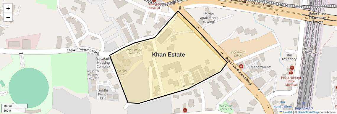 Location Map of Khan Estate, Mumbai