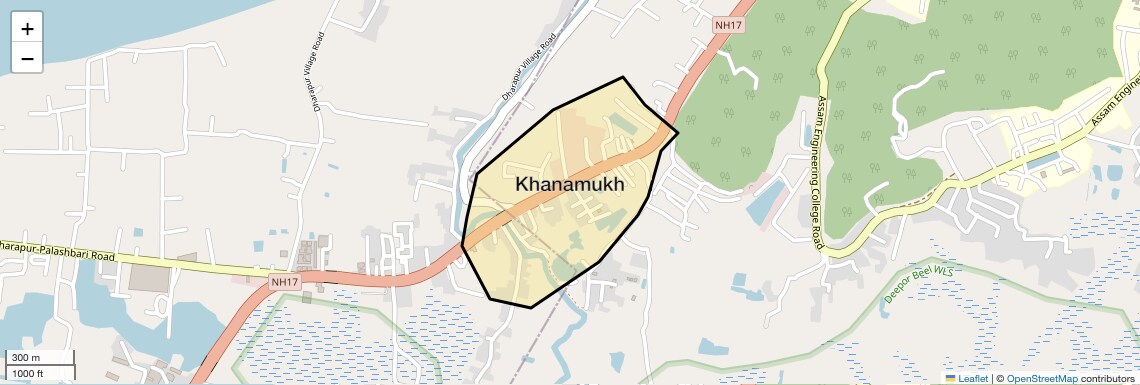 Location Map of Khanamukh, Guwahati