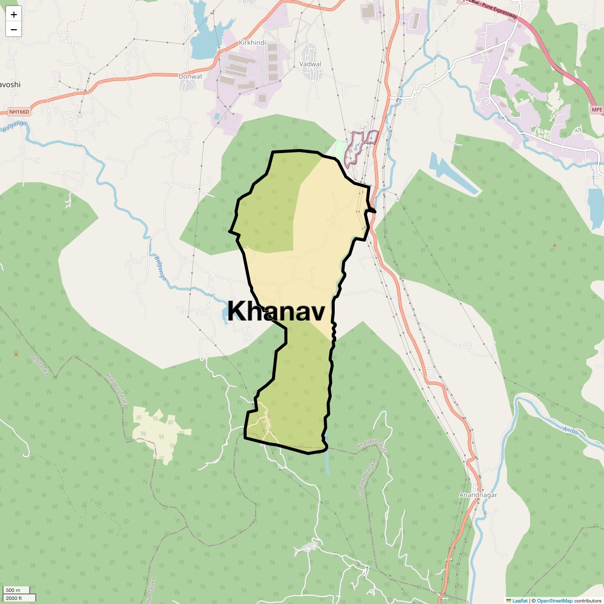 Location Map of Khanav, Navi Mumbai