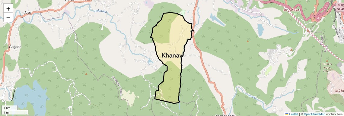 Location Map of Khanav, Navi Mumbai