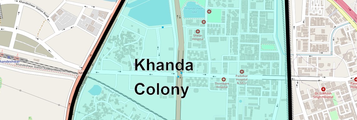 Location Map of Khanda Colony, Navi Mumbai