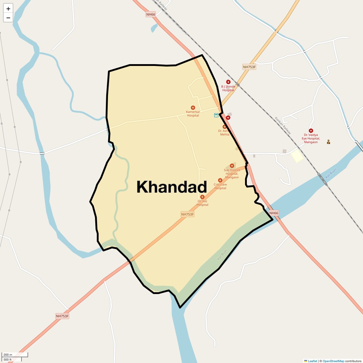 Location Map of Khandad, Navi Mumbai