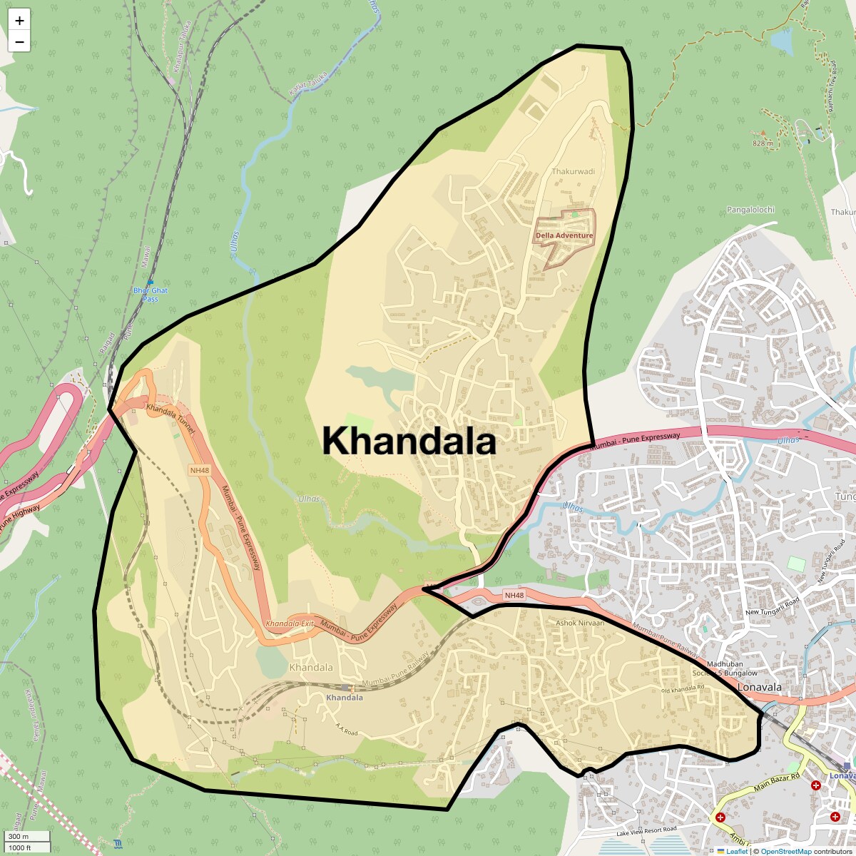 Location Map of Khandala, Pune