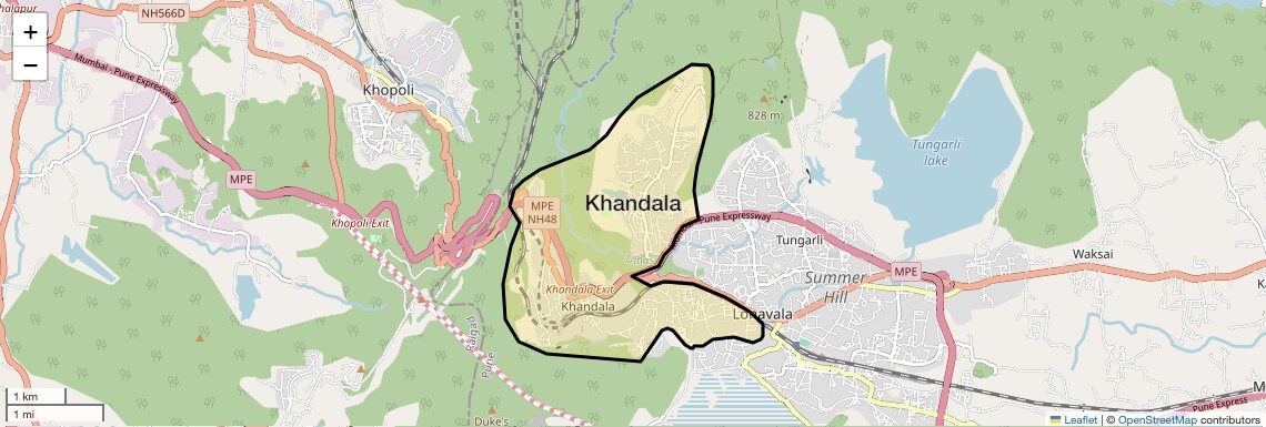 Location Map of Khandala, Pune