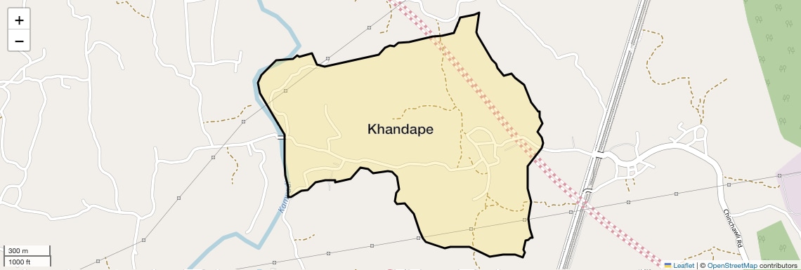 Location Map of Khandape, Thane