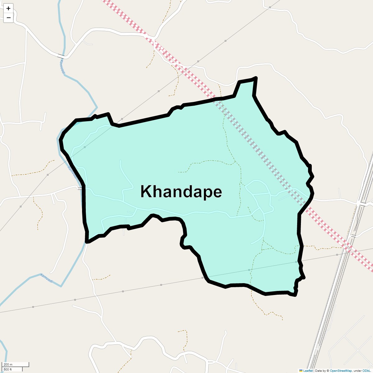 Location Map of Khandape, Thane