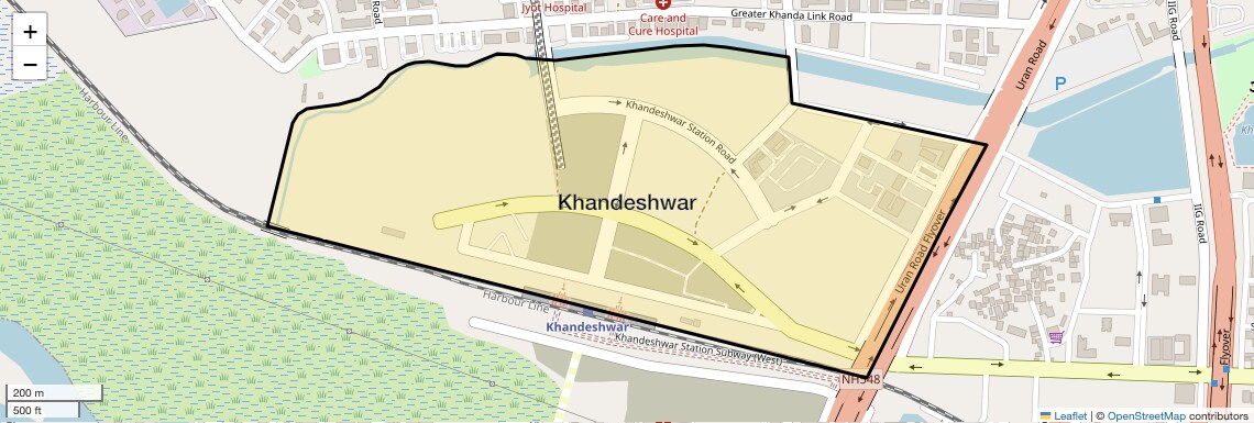 Location Map of Khandeshwar, Navi Mumbai