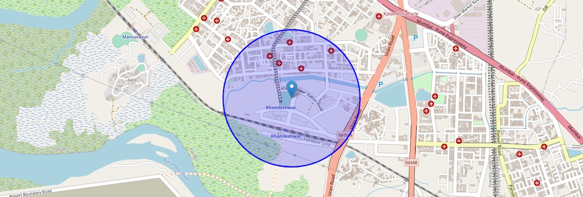 Location Map of Khandeshwar, Navi Mumbai