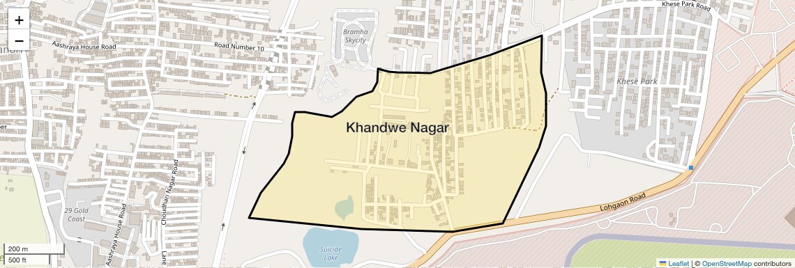 Location Map of Khandwe Nagar, Pune