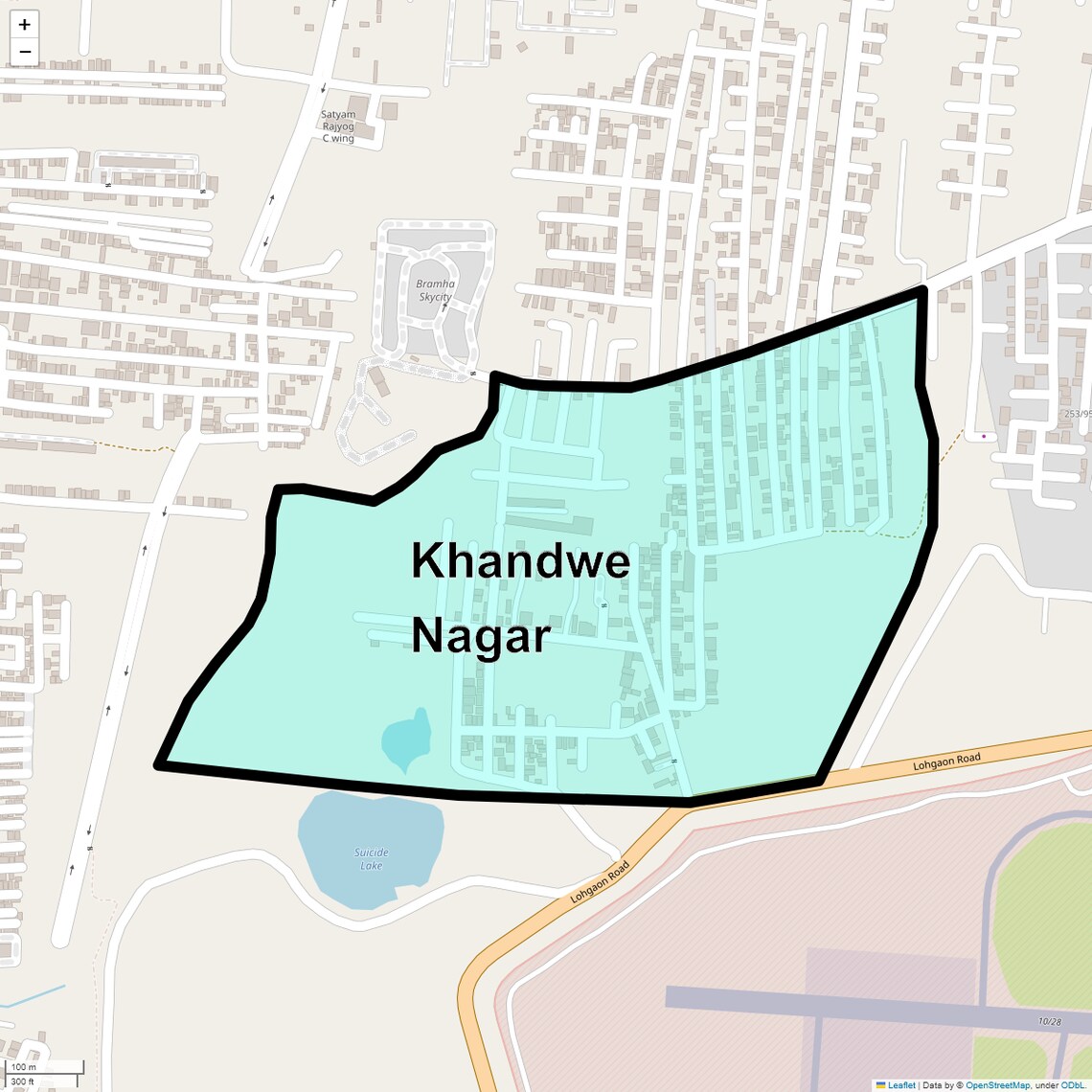 Location Map of Khandwe Nagar, Pune