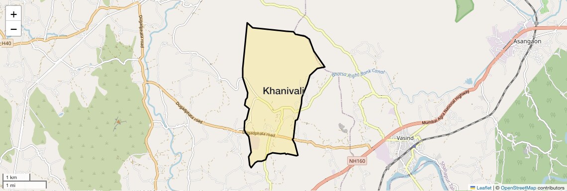 Location Map of Khanivali, Thane