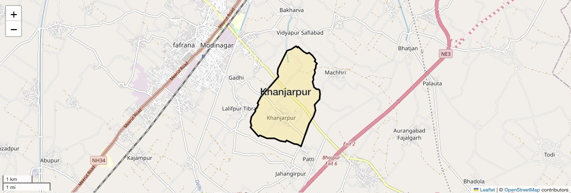 Location Map of Khanjarpur, Ghaziabad