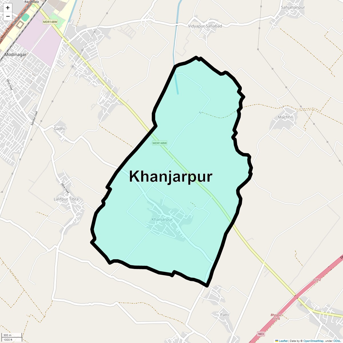 Location Map of Khanjarpur, Ghaziabad