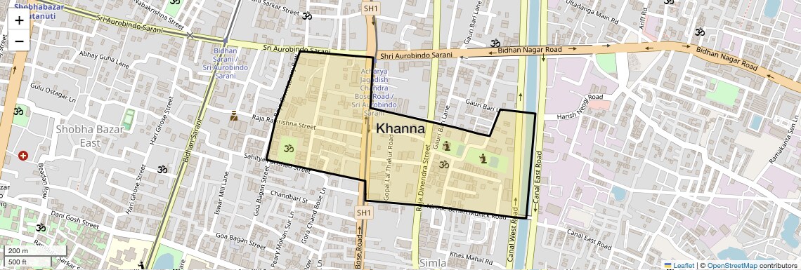 Location Map of Khanna, Kolkata