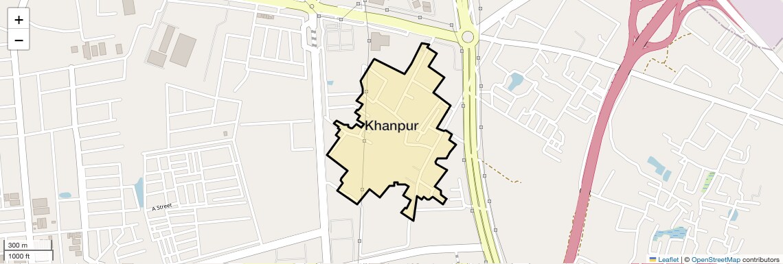 Location Map of Khanpur, Greater Noida