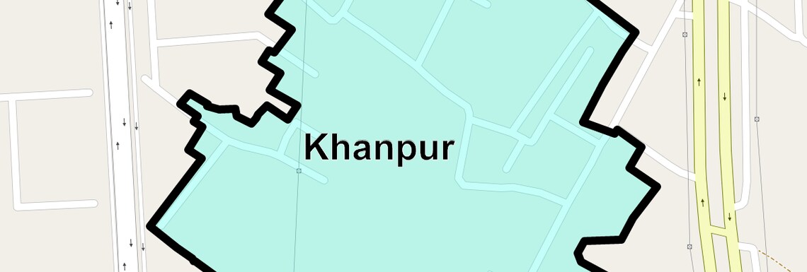 Location Map of Khanpur, Greater Noida
