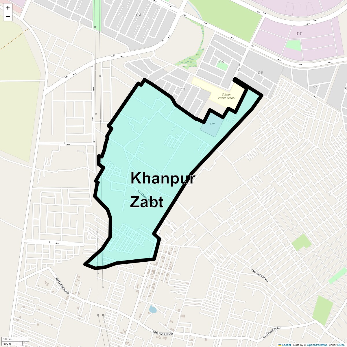 Location Map of Khanpur Zabt, Ghaziabad