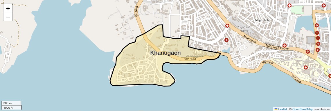 Location Map of Khanugaon, Bhopal
