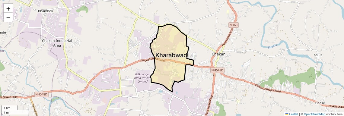 Location Map of Kharabwadi, Pune