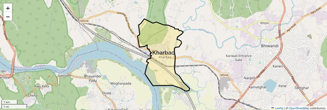 Location Map of Kharbao, Thane