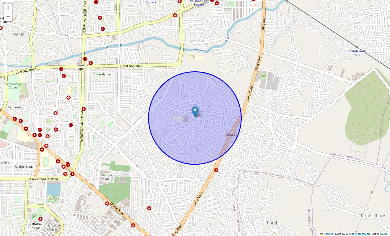 Location Map of Kharbi, Nagpur