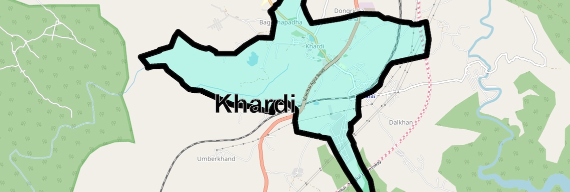 Location Map of Khardi, Thane