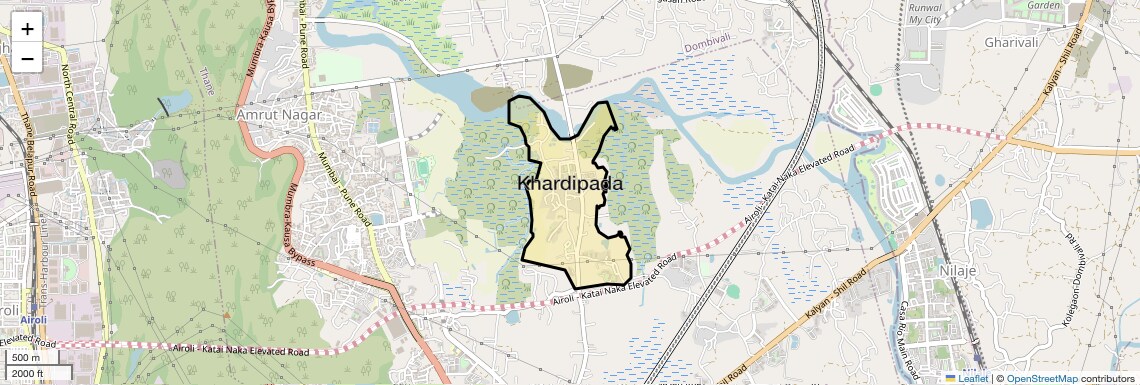 Location Map of Khardipada, Thane