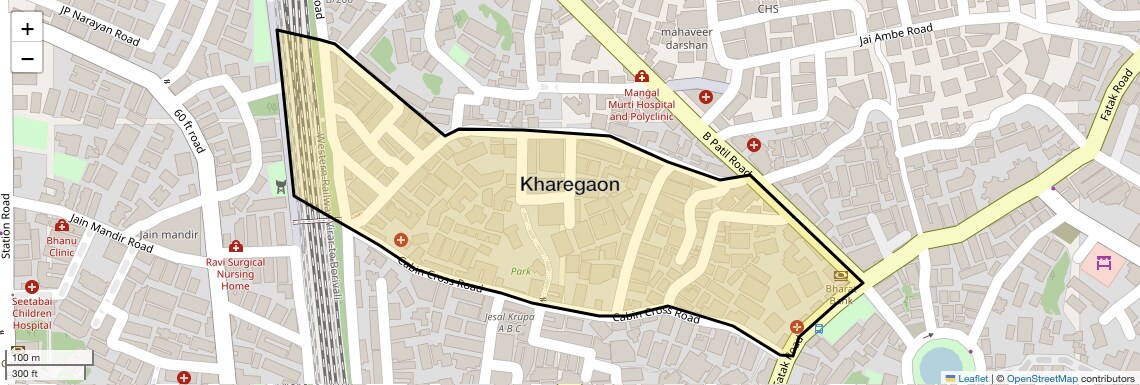 Location Map of Kharegaon, Thane