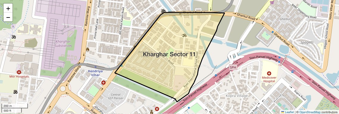 Location Map of Kharghar Sector 11, Navi Mumbai
