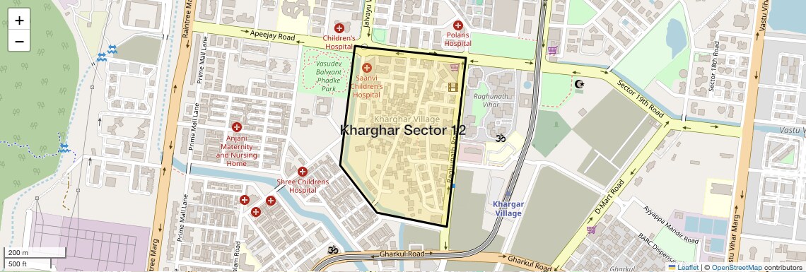 Location Map of Kharghar Sector 12, Navi Mumbai