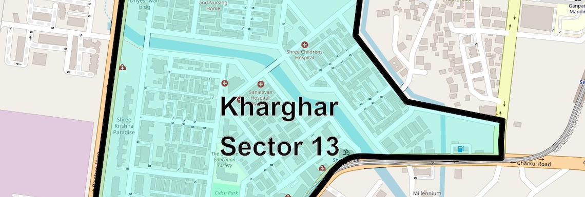 Location Map of Kharghar Sector 13, Navi Mumbai