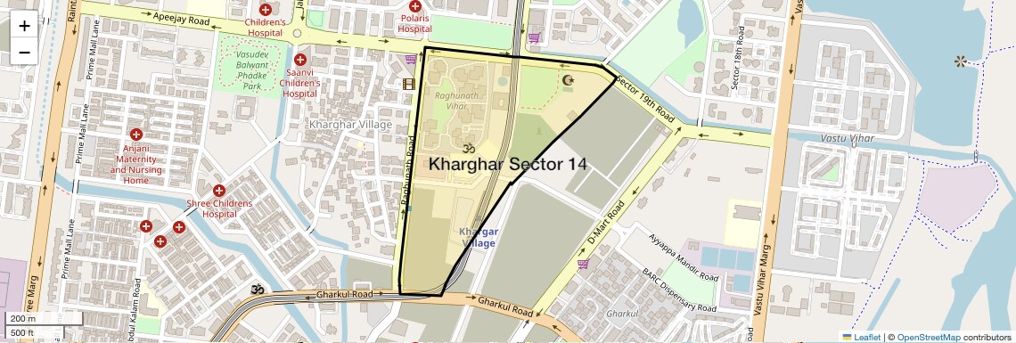 Location Map of Kharghar Sector 14, Navi Mumbai