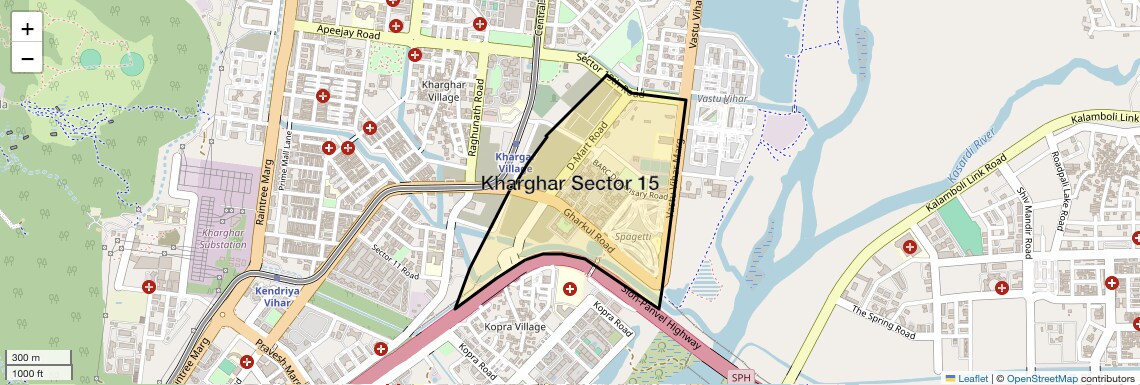 Location Map of Kharghar Sector 15, Navi Mumbai