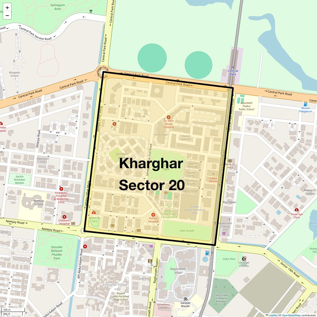 Location Map of Kharghar Sector 20, Navi Mumbai