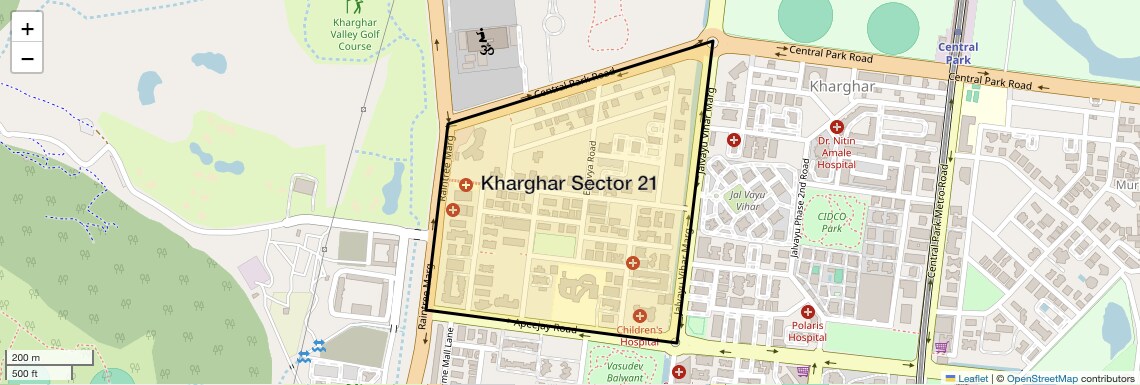 Location Map of Kharghar Sector 21, Navi Mumbai