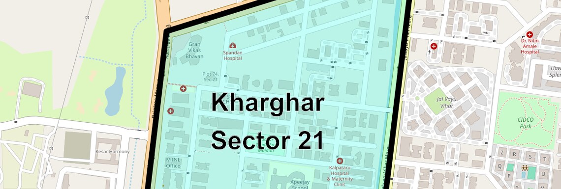 Location Map of Kharghar Sector 21, Navi Mumbai