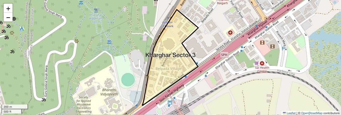 Location Map of Kharghar Sector 3, Navi Mumbai