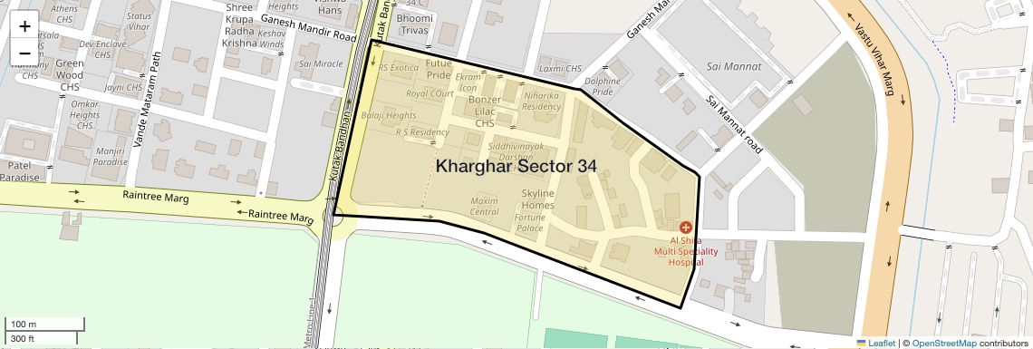Location Map of Kharghar Sector 34, Navi Mumbai