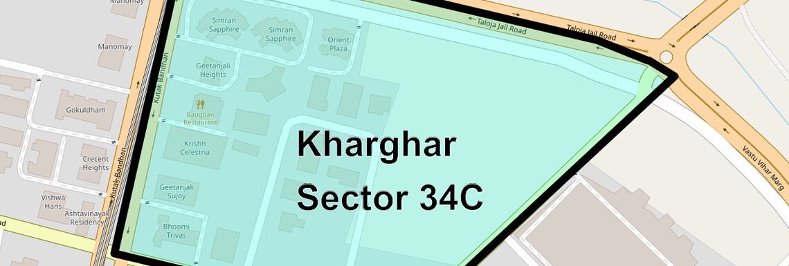 Location Map of Kharghar Sector 34C, Navi Mumbai