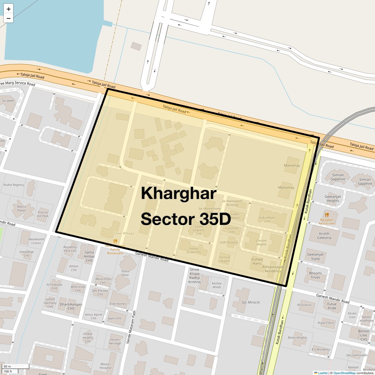 Location Map of Kharghar Sector 35D, Navi Mumbai