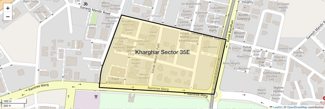 Location Map of Kharghar Sector 35E, Navi Mumbai