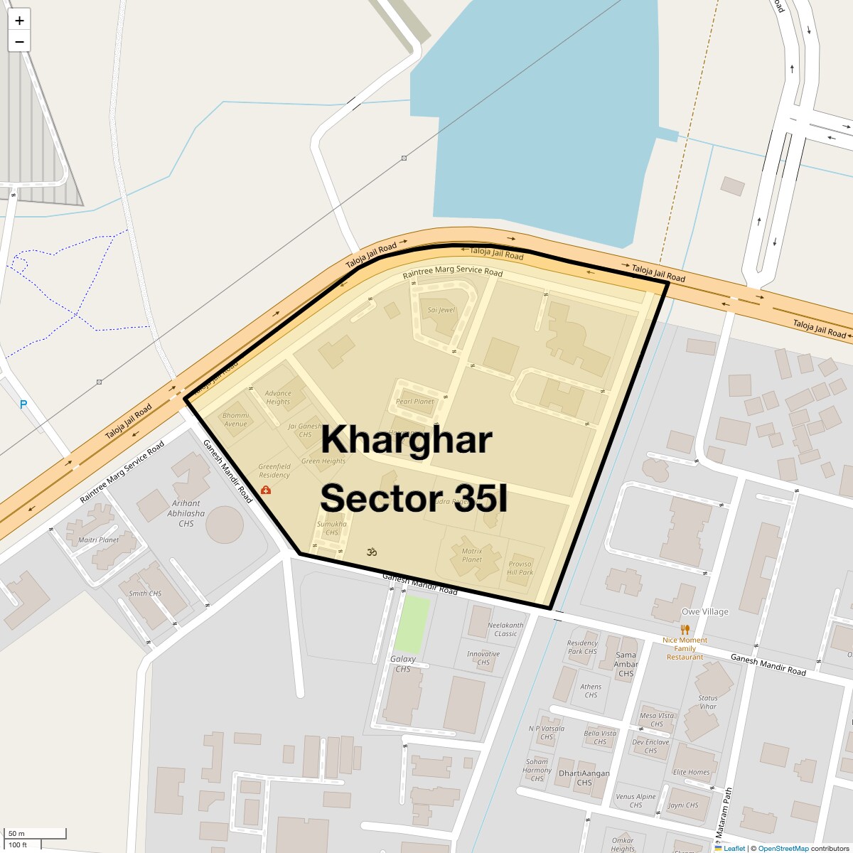 Location Map of Kharghar Sector 35I, Navi Mumbai