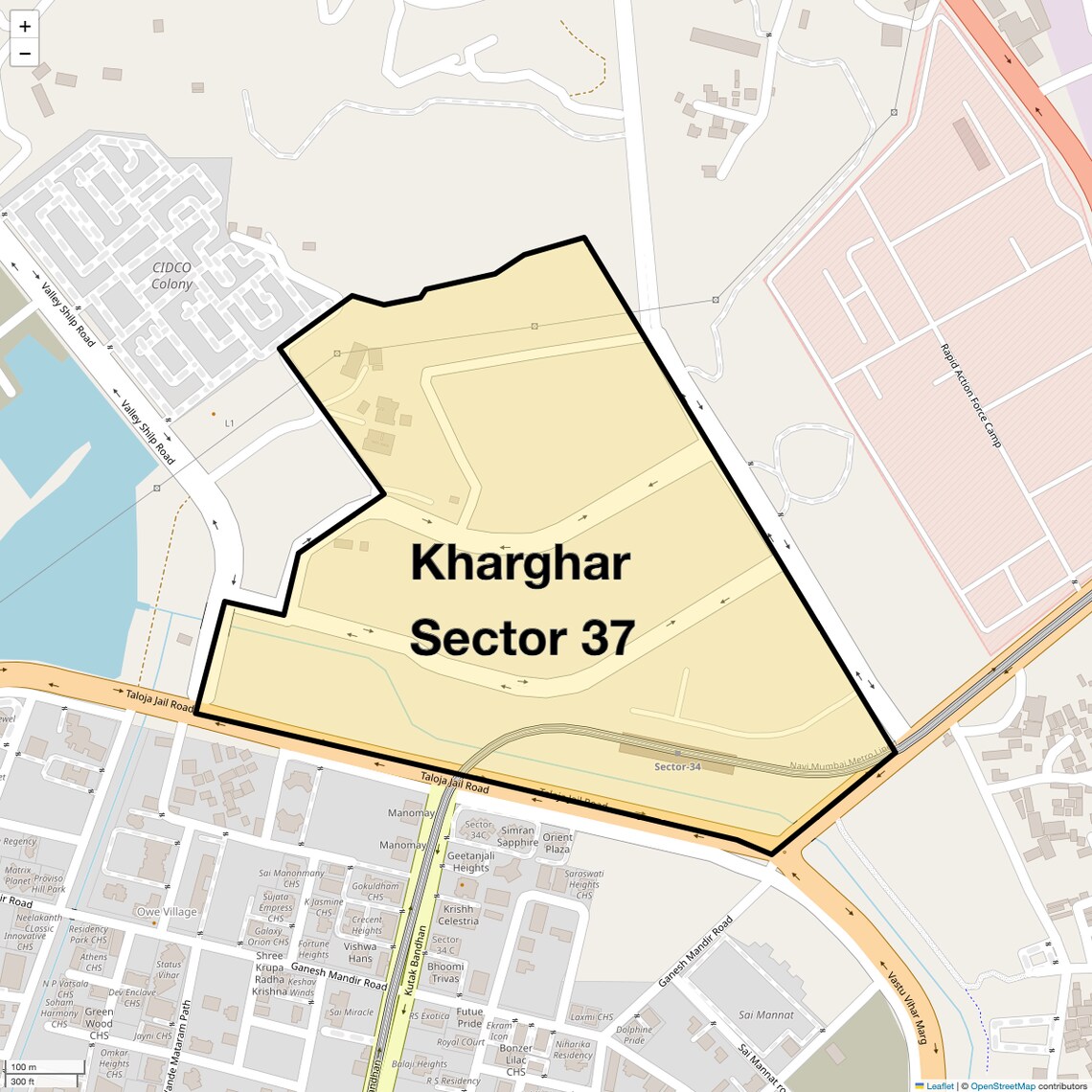 Location Map of Kharghar Sector 37, Navi Mumbai