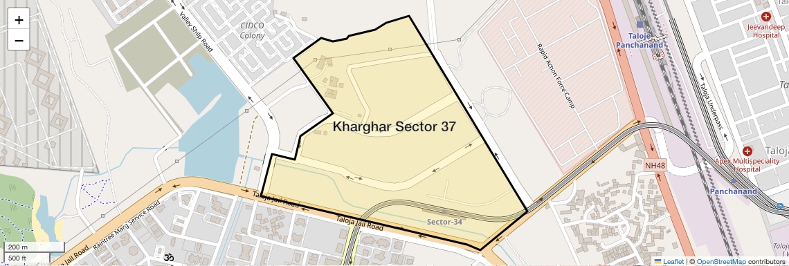 Location Map of Kharghar Sector 37, Navi Mumbai
