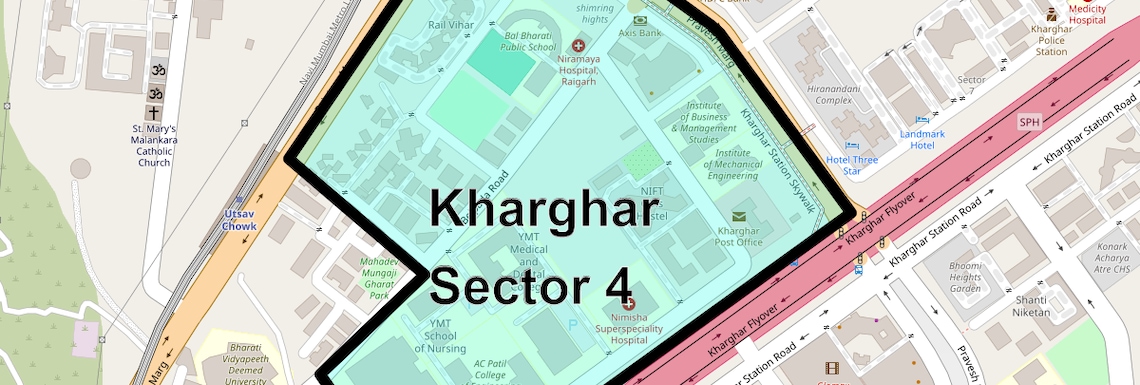 Location Map of Kharghar Sector 4, Navi Mumbai