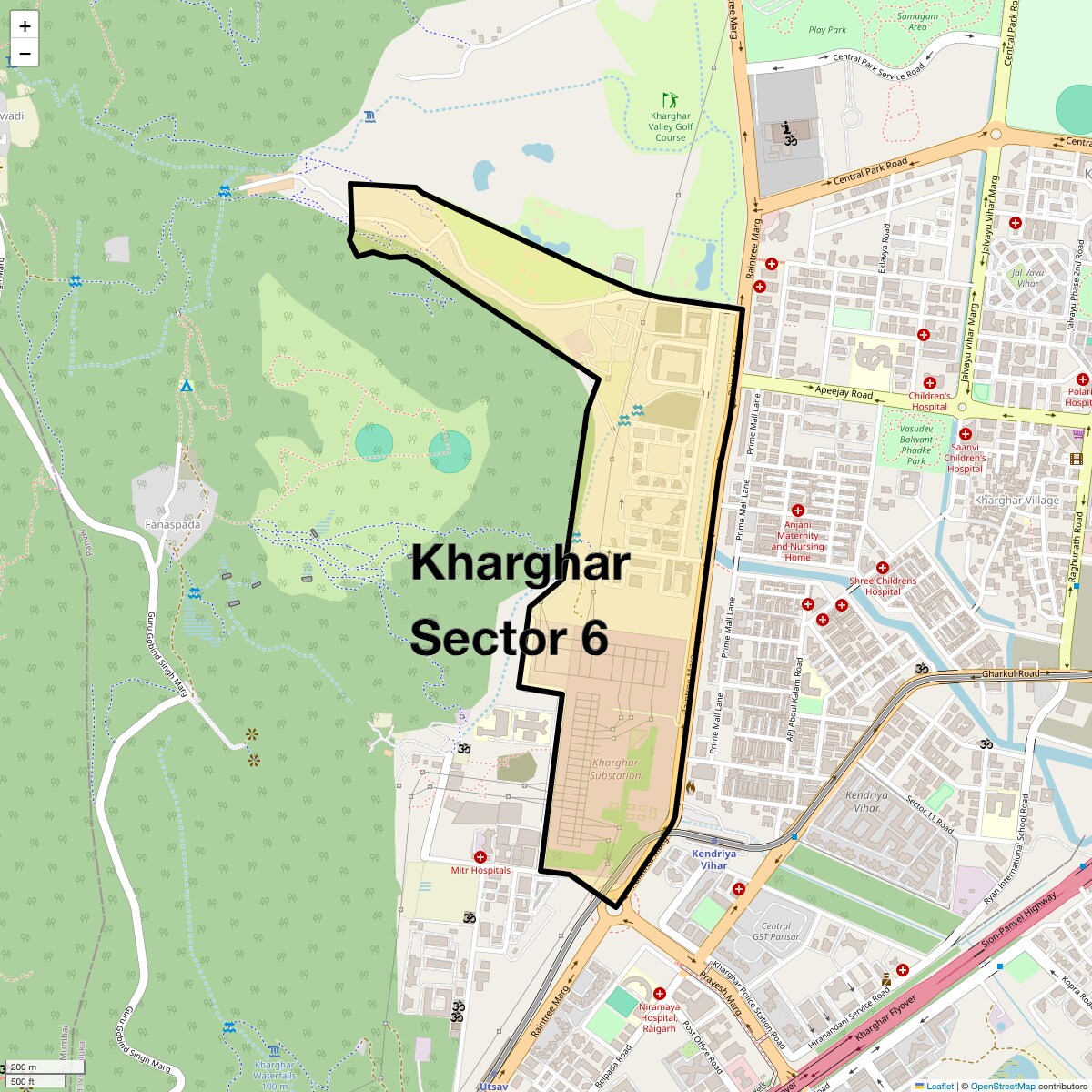Location Map of Kharghar Sector 6, Navi Mumbai