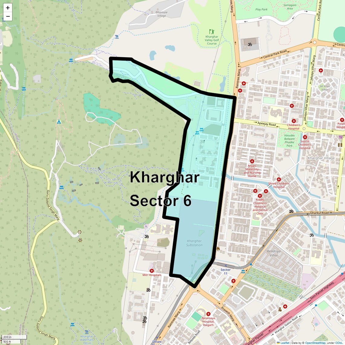 Location Map of Kharghar Sector 6, Navi Mumbai